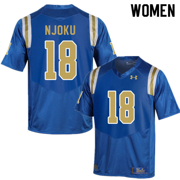 Women #18 Charles Njoku UCLA Bruins College Football Jerseys Sale-Blue
